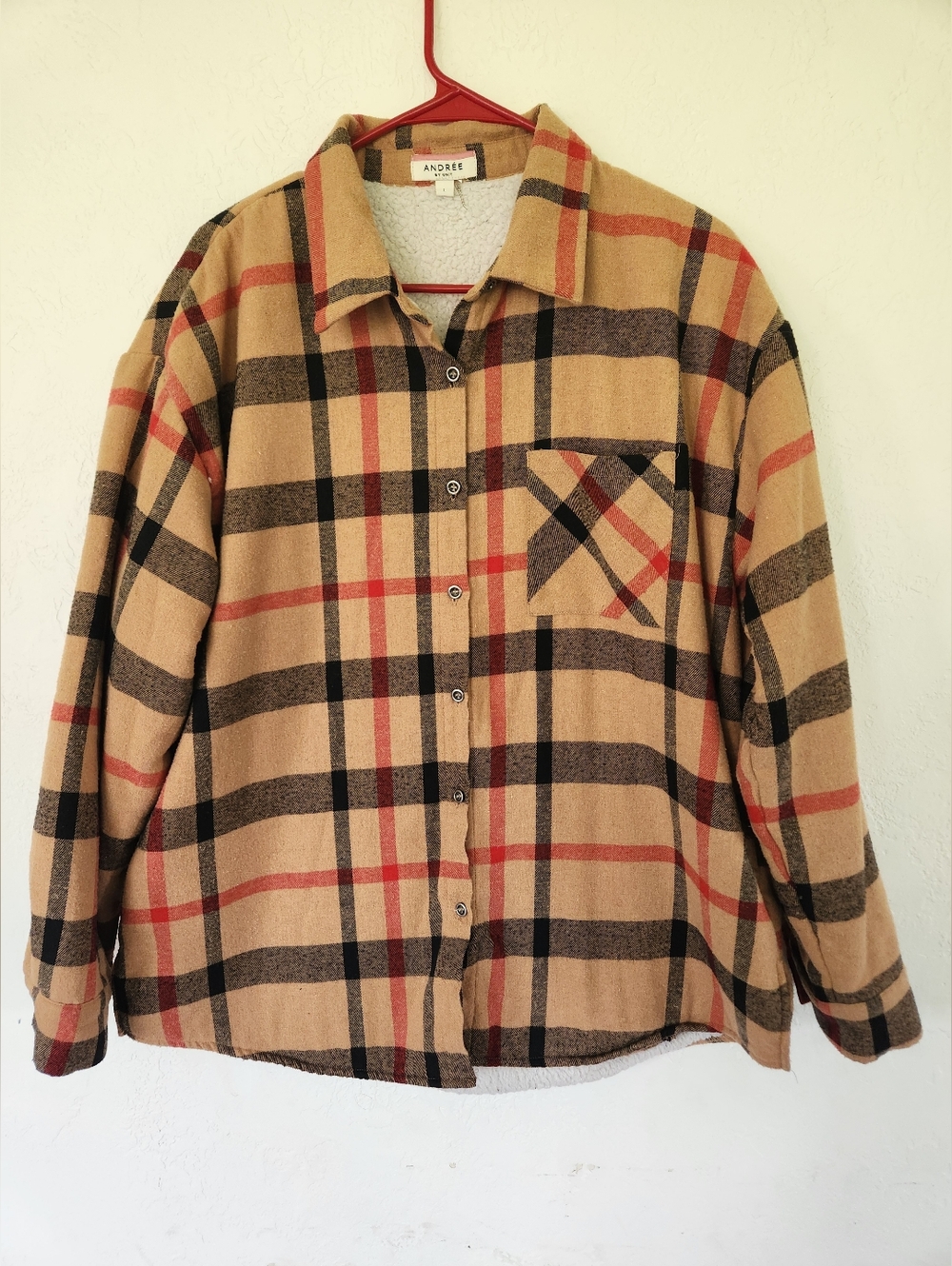 Andree By Unit. Fleece Lined Plaid Jacket.
